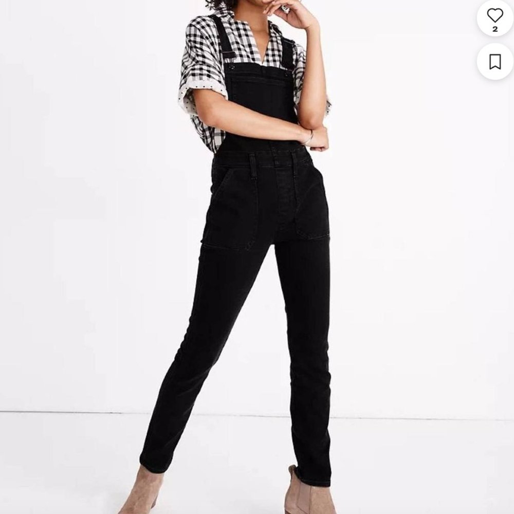 Madewell women's S skinny side zip overalls with front patch pockets EUC